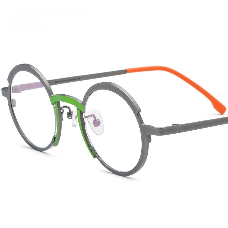 Borui Multi-color Ultra-light Pure Titanium Myopia Glasses Frame, Unisex Small Niche Versatile Round Optical Glasses