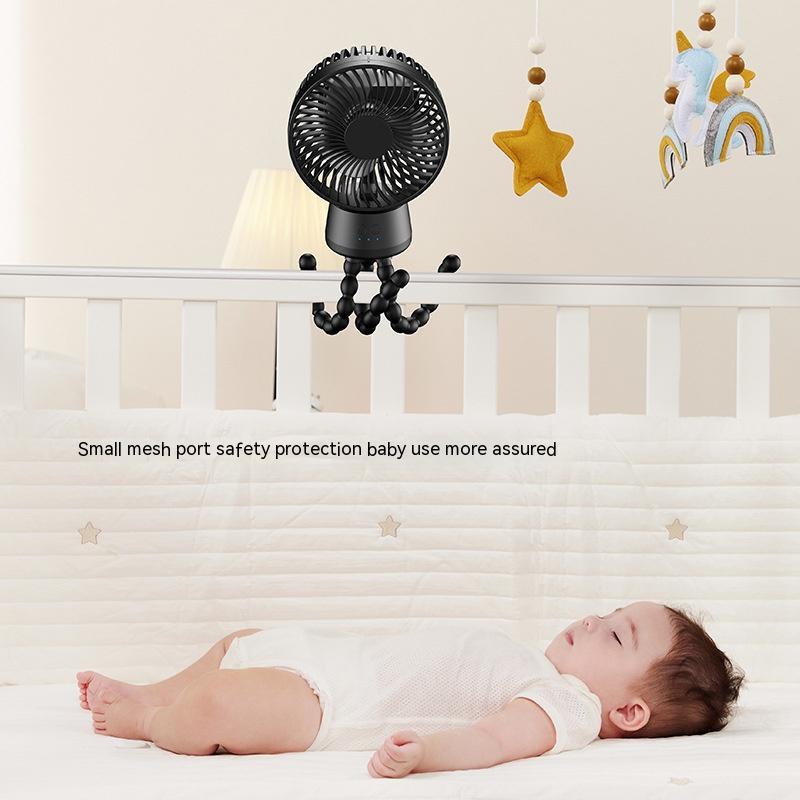 Automatic Shaking Head Stroller Handheld Fan