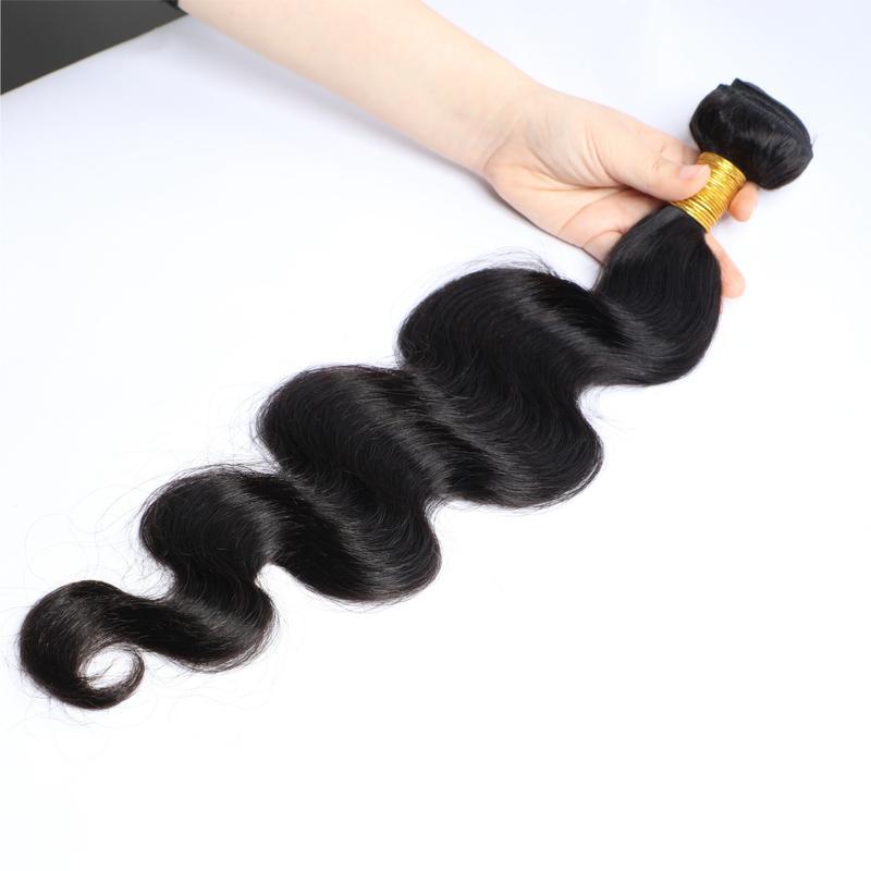 Glueless Body Wave Human Hair Bundles For Daily Wear10A Virgin Remy Hair Weave Soft & Thick Natural BlackHuman Hair Extensions 24 Inches