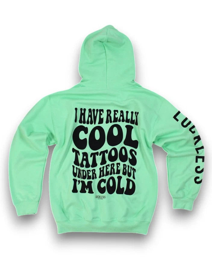 Cool Tattoos Hoodie | Black - Mint - Pink