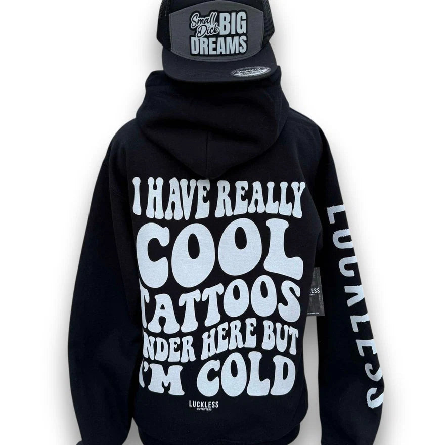 Cool Tattoos Hoodie | Black - Mint - Pink
