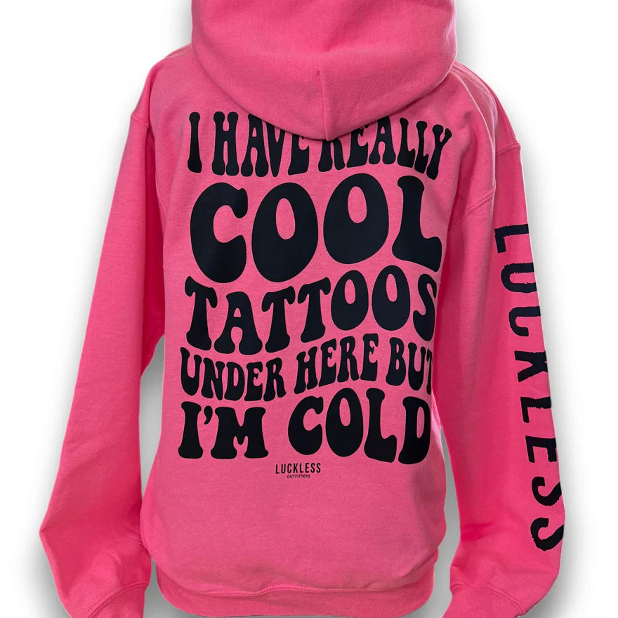 Cool Tattoos Hoodie | Black - Mint - Pink