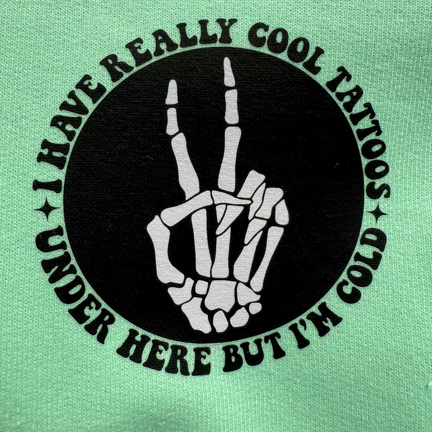 Cool Tattoos Hoodie | Black - Mint - Pink