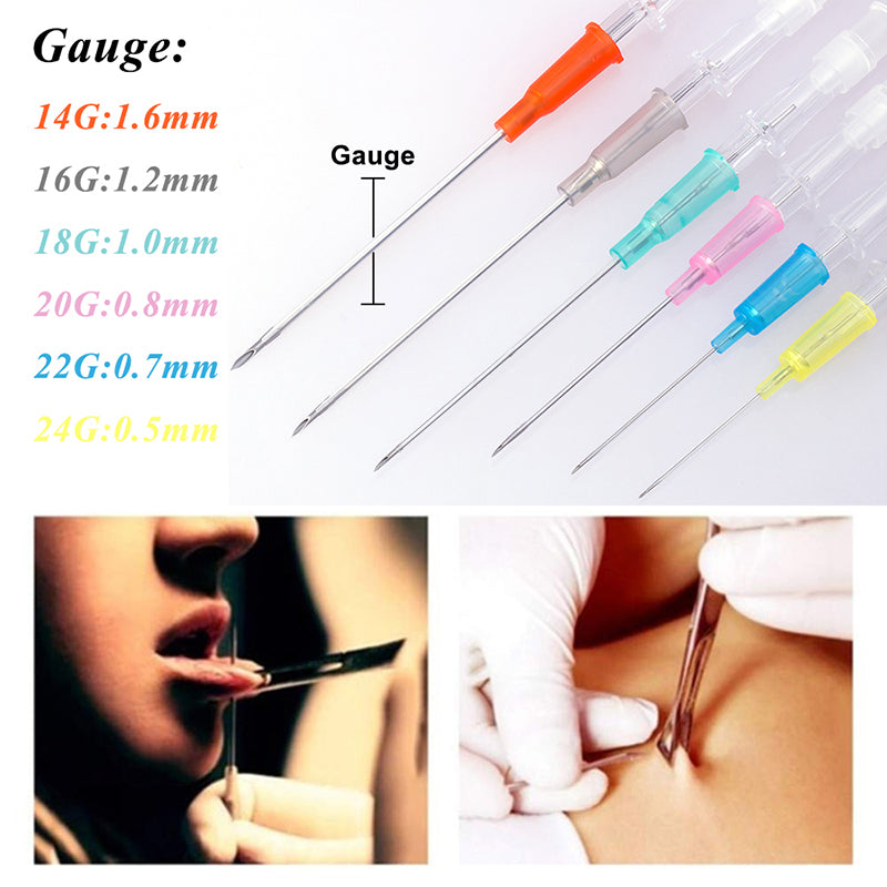 50pcs Disposable Professional Cannula Piercing Sterile Needles