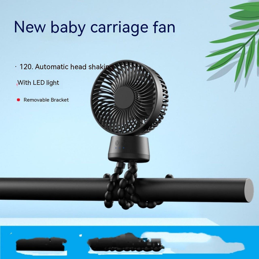 Automatic Shaking Head Stroller Handheld Fan