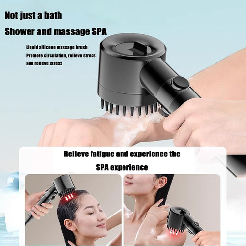 3-Modes Shower Head With 6 Filter High Pressure Water Saving Massage Skin Beauty